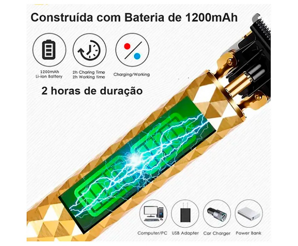 Maquininha Profissional De Acabamento Cabelo Pezinho E Barba