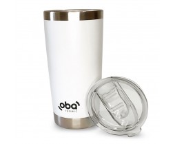 Copo Térmico De Cerveja Inox com Tampa Mantem Gelado Até 12hs - Branco