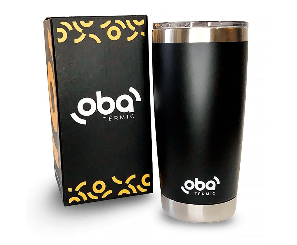 Copo Térmico Inox Com Tampa e com Abridor De Garrafas Original - Preto