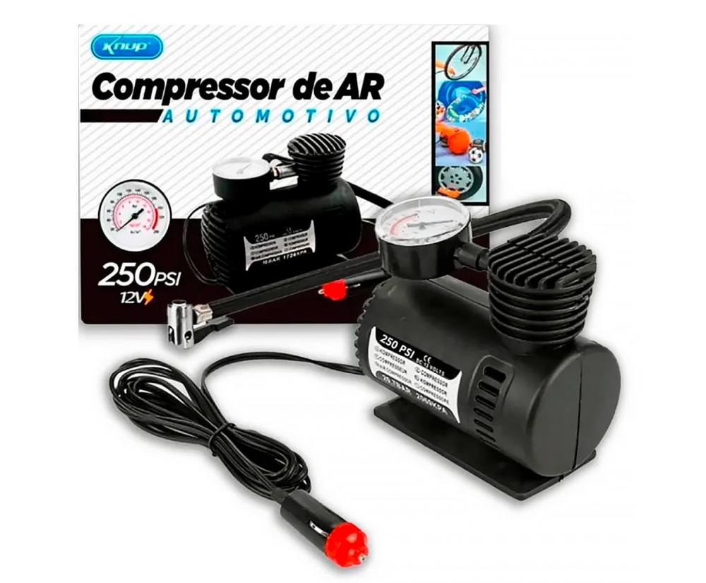 Compressor De Ar Portatil Mini Encher Peneu Carro Moto Bike