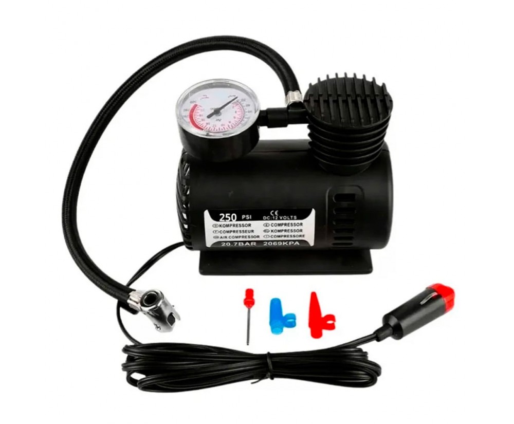 Compressor De Ar Portatil Mini Encher Peneu Carro Moto Bike