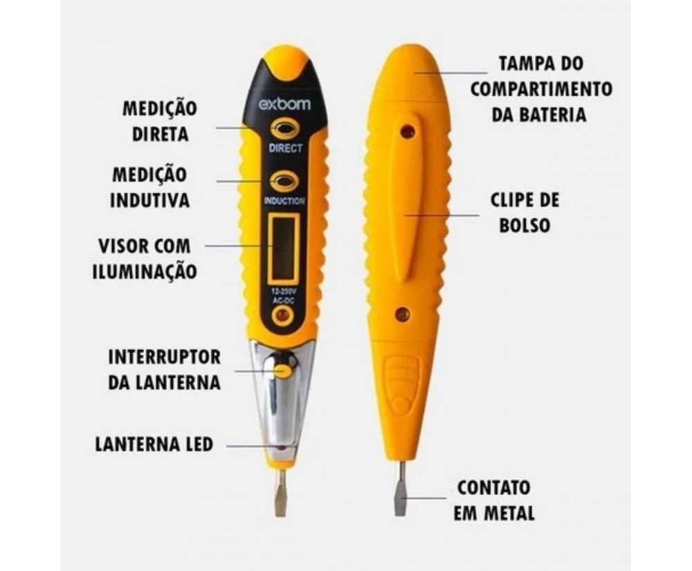Caneta Detectora Testadora Medidor D Voltagem Corrente Fase