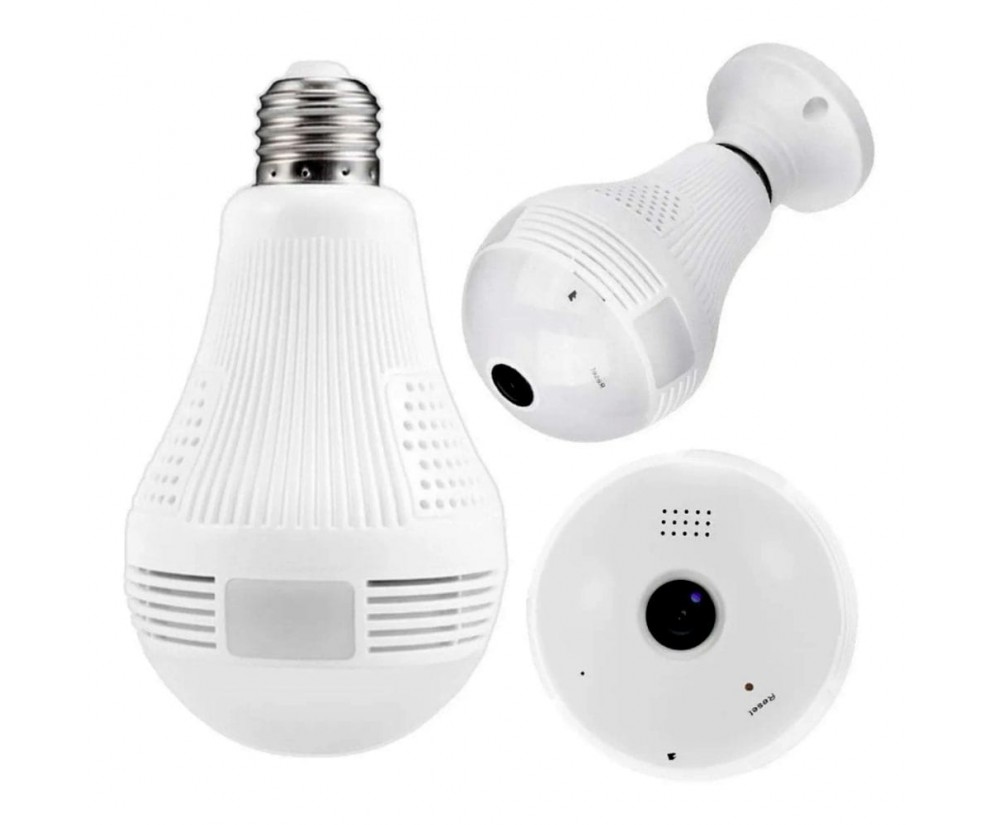 Câmera na Lampada Espiã Dia E Noite Residencia E Comércio Wifi V380
